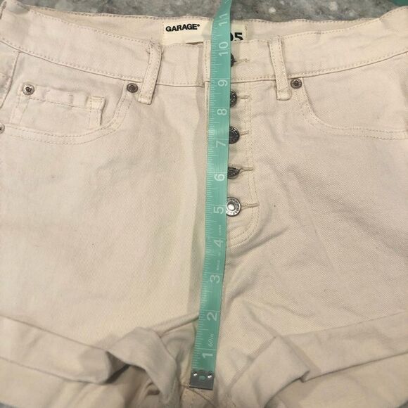 GARAGE SHORTS, RETRO High Waist Stretch, Cream Size 5 - Picture 7 of 9
